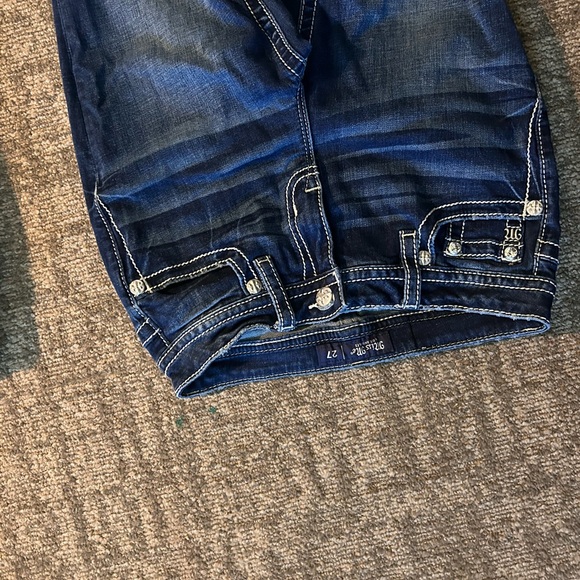 Miss Me Dark Blue Boot Cut Jeans with Embroidery - Picture 3 of 6